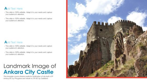 Landmark Image Of Ankara City Castle PowerPoint Presentation PPT Template PDF