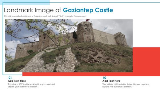Landmark Image Of Gaziantep Castle PowerPoint Presentation PPT Template PDF