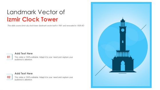 Landmark Vector Of Izmir Clock Tower PowerPoint Presentation PPT Template PDF