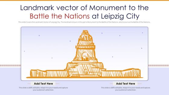 Landmark Vector Of Monument To The Battle The Nations At Leipzig City PowerPoint Presentation PPT Template PDF