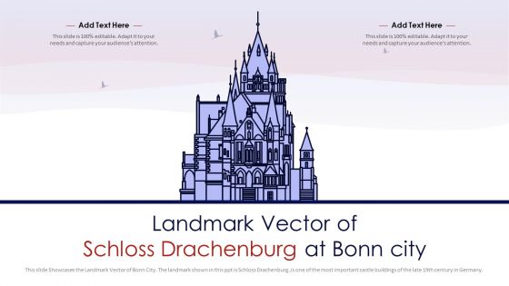 Landmark Vector Of Schloss Drachenburg At Bonn City PowerPoint Presentation PPT Template PDF