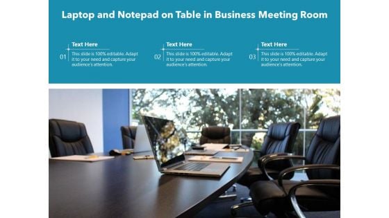 Laptop And Notepad On Table In Business Meeting Room Ppt PowerPoint Presentation Gallery Grid PDF