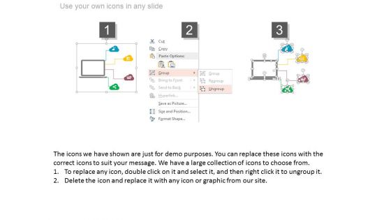 Laptop With Data Storage And Management Icons Powerpoint Template