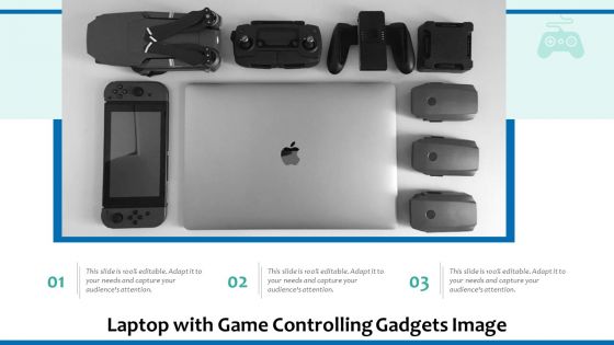 Laptop With Game Controlling Gadgets Image Ppt PowerPoint Presentation Gallery Maker PDF