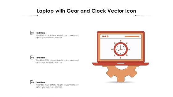 Laptop With Gear And Clock Vector Icon Ppt PowerPoint Presentation File Styles PDF