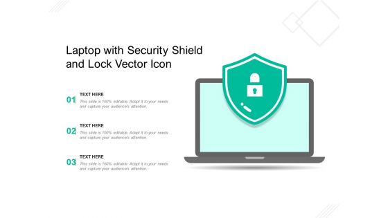 Laptop With Security Shield And Lock Vector Icon Ppt PowerPoint Presentation Gallery Professional PDF