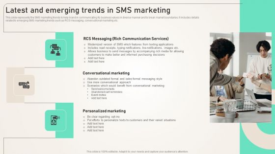 Latest And Emerging Trends In SMS Marketing Ppt PowerPoint Presentation Diagram Graph Charts PDF