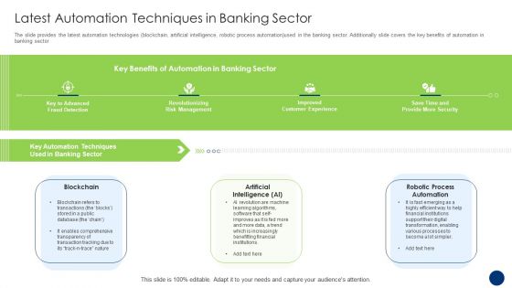 Latest Automation Techniques In Banking Sector Ideas PDF