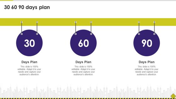 Latest Methodologies Of Construction 30 60 90 Days Plan Ppt Icon File Formats PDF