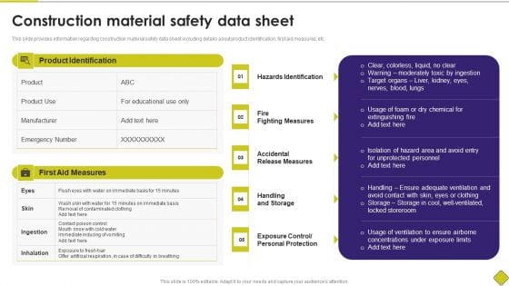 Latest Methodologies Of Construction Construction Material Safety Data Sheet Rules PDF