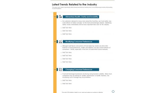 Latest Trends Related To The Industry One Pager Documents