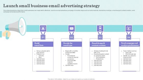 Launch Small Business Email Advertising Strategy Topics PDF