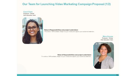 Launching Video Marketing Campaign Proposal Ppt PowerPoint Presentation Complete Deck With Slides Slide15