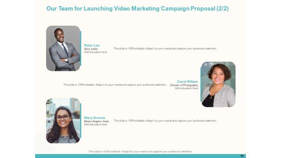 Launching Video Marketing Campaign Proposal Ppt PowerPoint Presentation Complete Deck With Slides Slide16