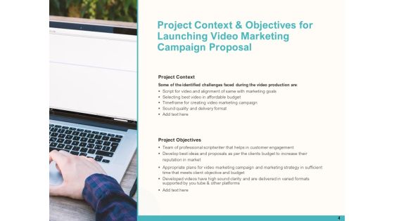 Launching Video Marketing Campaign Proposal Ppt PowerPoint Presentation Complete Deck With Slides Slide04