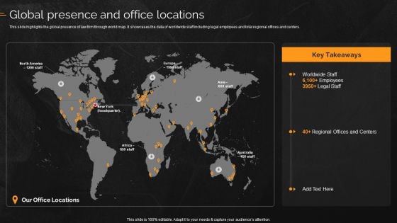 Law And Enforcement Company Profile Global Presence And Office Locations Sample PDF