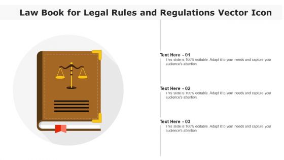 Law Book For Legal Rules And Regulations Vector Icon Ppt Infographics Portfolio PDF