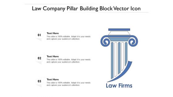 Law Company Pillar Building Block Vector Icon Ppt PowerPoint Presentation File Example File PDF