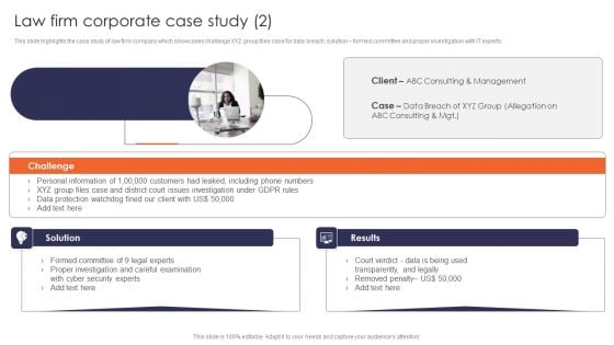 Law Firm Corporate Case Study Multinational Legal Firm Company Profile Formats PDF