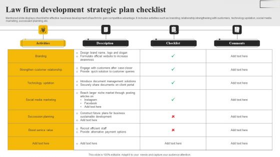 Law Firm Development Strategic Plan Checklist Themes PDF