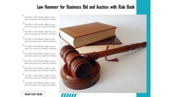 Law Hammer For Business Bid And Auction With Rule Book Ppt PowerPoint Presentation Icon Gallery PDF