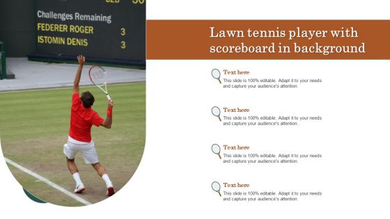 Lawn Tennis Player With Scoreboard In Background Demonstration PDF