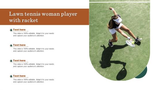 Lawn Tennis Woman Player With Racket Template PDF