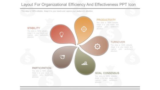 Layout For Organizational Efficiency And Effectiveness Ppt Icon
