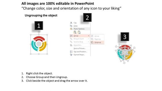 Layout Of Colorful Circular Arrows Powerpoint Template