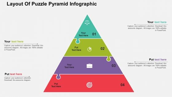 Layout Of Puzzle Pyramid Infographic PowerPoint Templates