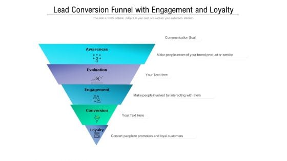 Lead Conversion Funnel With Engagement And Loyalty Ppt PowerPoint Presentation Show