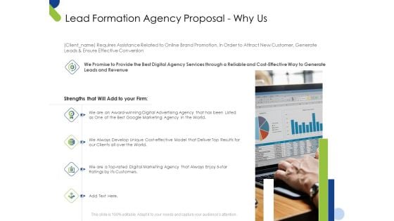 Lead Formation Agency Proposal Why Us Ppt Model Examples PDF