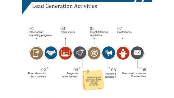 Lead Generation Activities Ppt PowerPoint Presentation Layouts Gridlines