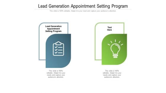 Lead Generation Appointment Setting Program Ppt PowerPoint Presentation Layouts Sample Cpb Pdf