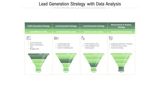 Lead Generation Strategy With Data Analysis Ppt PowerPoint Presentation Gallery Example PDF