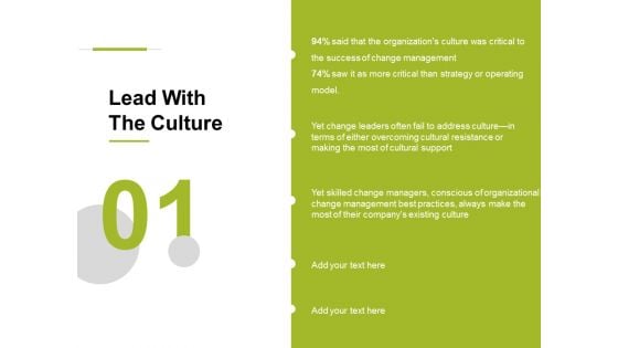 Lead With The Culture Ppt PowerPoint Presentation Inspiration Slide Download