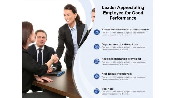 Leader Appreciating Employee For Good Performance Ppt PowerPoint Presentation File Portfolio PDF