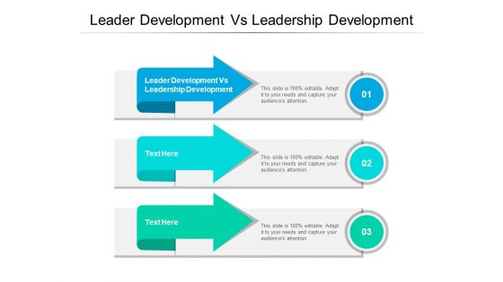 Leader Development Vs Leadership Development Ppt PowerPoint Presentation Slides Graphics Tutorials Cpb Pdf