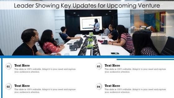 Leader Showing Key Updates For Upcoming Venture Ppt Inspiration File Formats PDF