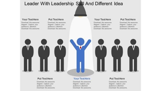 Leader With Leadership Skill And Different Idea Powerpoint Template