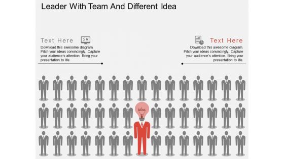 Leader With Team And Different Idea Powerpoint Template