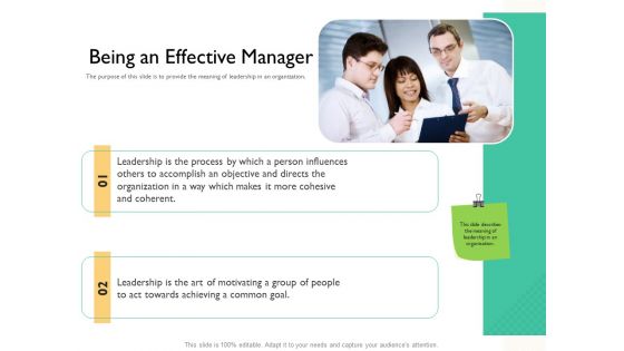 Leaders Vs Managers Being An Effective Manager Act Ppt Styles Themes PDF