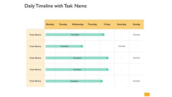 Leaders Vs Managers Daily Timeline With Task Name Ppt File Tips PDF