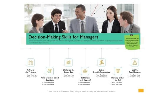 Leaders Vs Managers Decision Making Skills For Managers Ppt Portfolio Smartart PDF