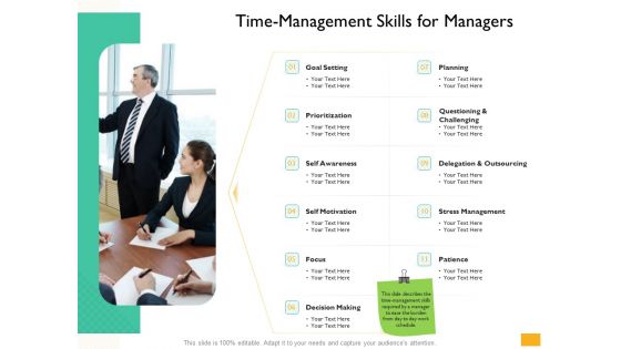 Leaders Vs Managers Time Management Skills For Managers Ppt Inspiration Show PDF