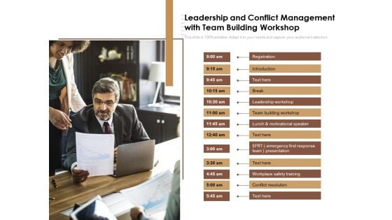 Leadership And Conflict Management With Team Building Workshop Ppt PowerPoint Presentation File Objects PDF