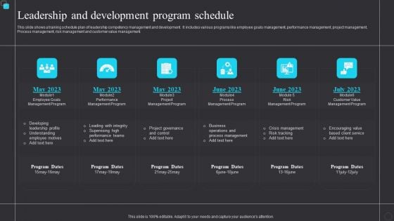 Leadership And Development Program Schedule Graphics PDF
