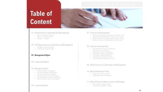 Leadership And Management Ppt PowerPoint Presentation Complete Deck With Slides Slide10