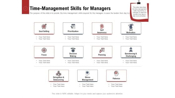 Leadership And Management Time Management Skills For Managers Summary PDF