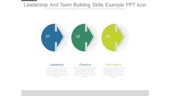 Leadership And Team Building Skills Example Ppt Icon